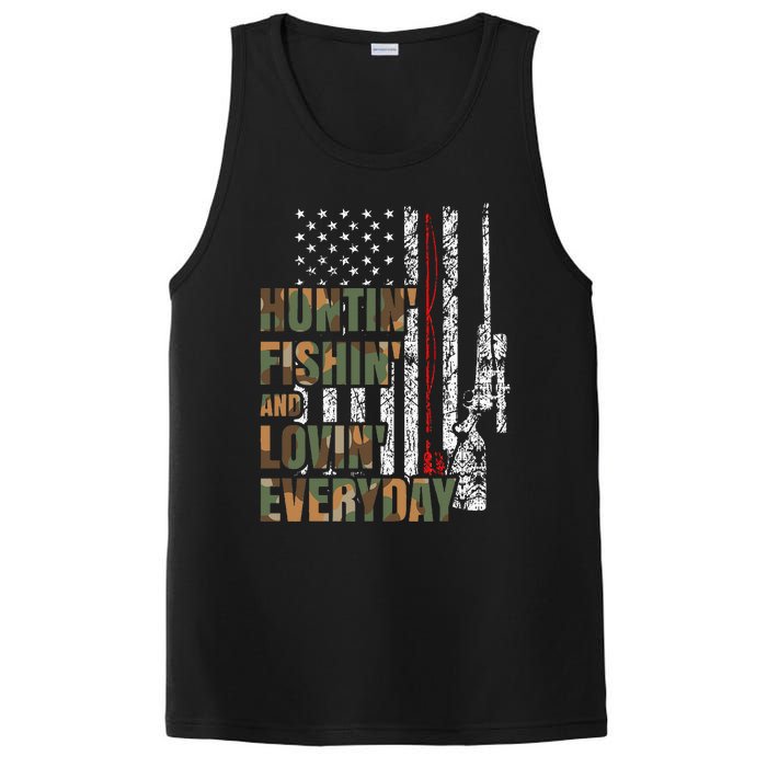 Hunting Fishing Loving Everyday American Deer Hunter Patriot PosiCharge Competitor Tank