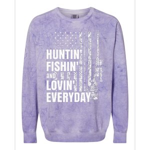 Hunting Fishing Loving Everyday American Deer Hunter Patriot Colorblast Crewneck Sweatshirt