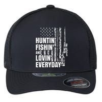 Hunting Fishing Loving Everyday American Deer Hunter Patriot Flexfit Unipanel Trucker Cap