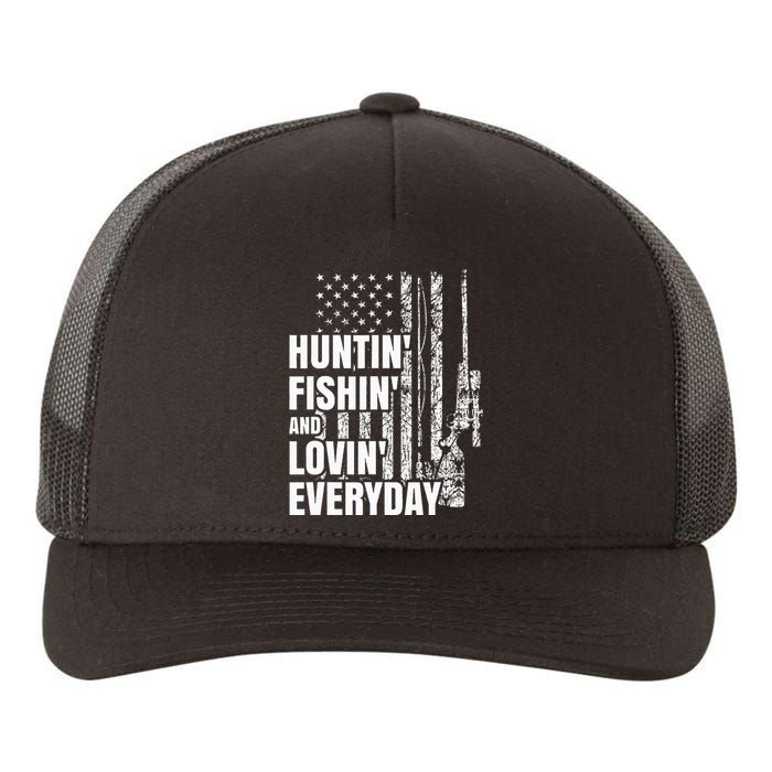 Hunting Fishing Loving Everyday American Deer Hunter Patriot Yupoong Adult 5-Panel Trucker Hat