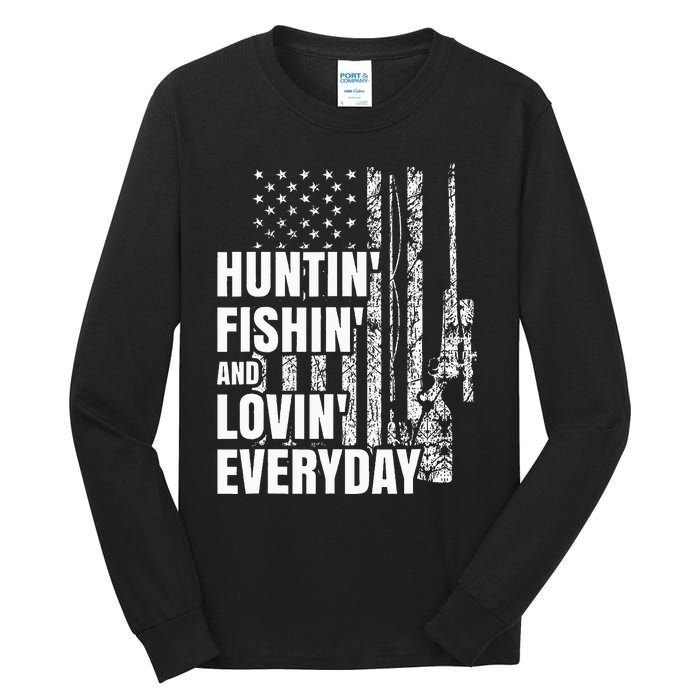 Hunting Fishing Loving Everyday American Deer Hunter Patriot Tall Long Sleeve T-Shirt