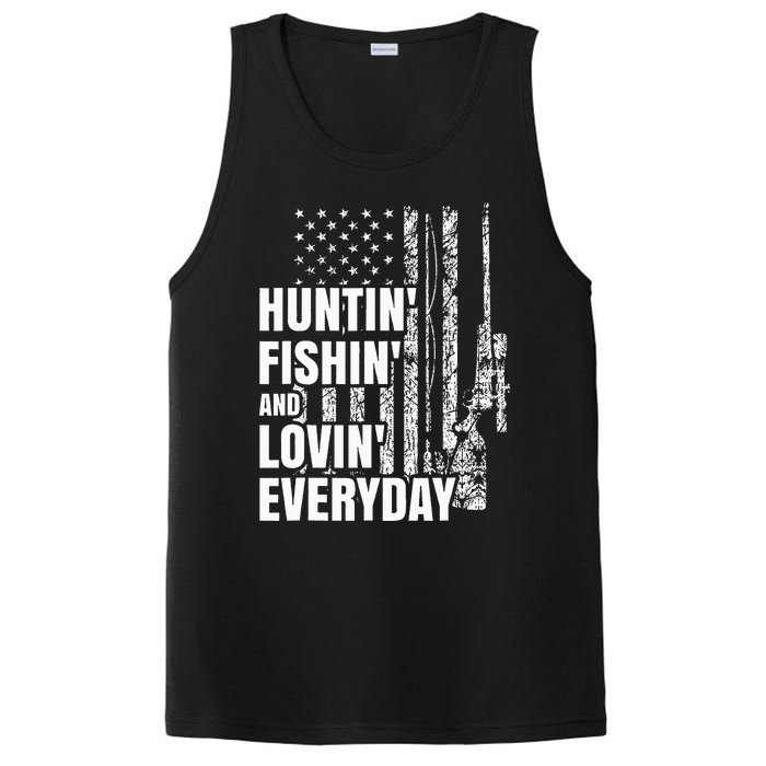 Hunting Fishing Loving Everyday American Deer Hunter Patriot PosiCharge Competitor Tank