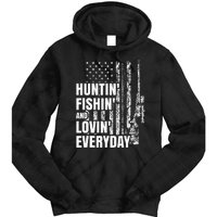 Hunting Fishing Loving Everyday American Deer Hunter Patriot Tie Dye Hoodie