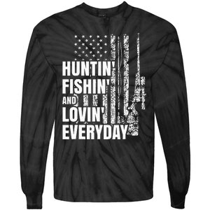 Hunting Fishing Loving Everyday American Deer Hunter Patriot Tie-Dye Long Sleeve Shirt