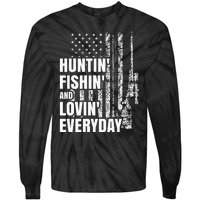 Hunting Fishing Loving Everyday American Deer Hunter Patriot Tie-Dye Long Sleeve Shirt