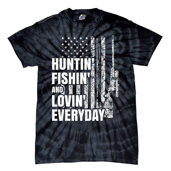 Hunting Fishing Loving Everyday American Deer Hunter Patriot Tie-Dye T-Shirt