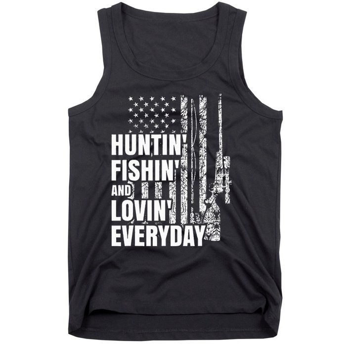 Hunting Fishing Loving Everyday American Deer Hunter Patriot Tank Top