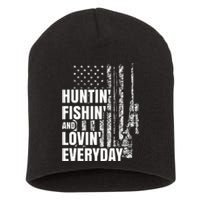 Hunting Fishing Loving Everyday American Deer Hunter Patriot Short Acrylic Beanie