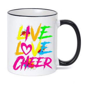 Happy Funny Live Love Cheer Cute Cheer Leader 11oz Black Color Changing Mug