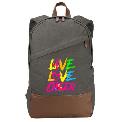 Happy Funny Live Love Cheer Cute Cheer Leader Cotton Canvas Backpack