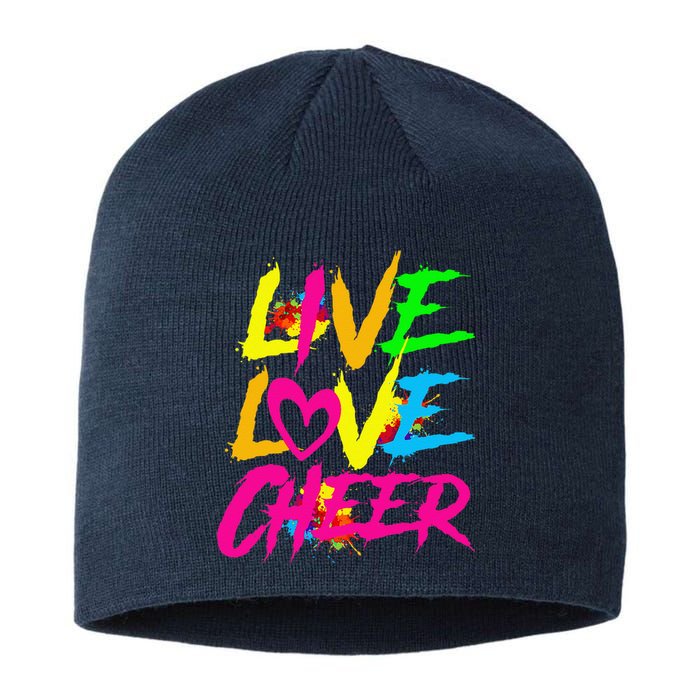 Happy Funny Live Love Cheer Cute Cheer Leader Sustainable Beanie