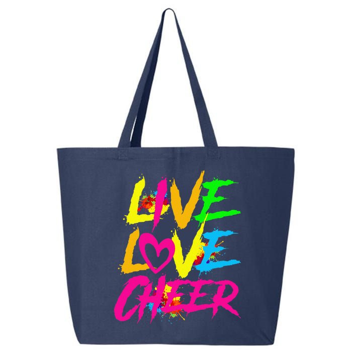 Happy Funny Live Love Cheer Cute Cheer Leader 25L Jumbo Tote