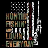 Hunting Fishing Loving Everyday American Deer Hunter Patriot Premium T-Shirt