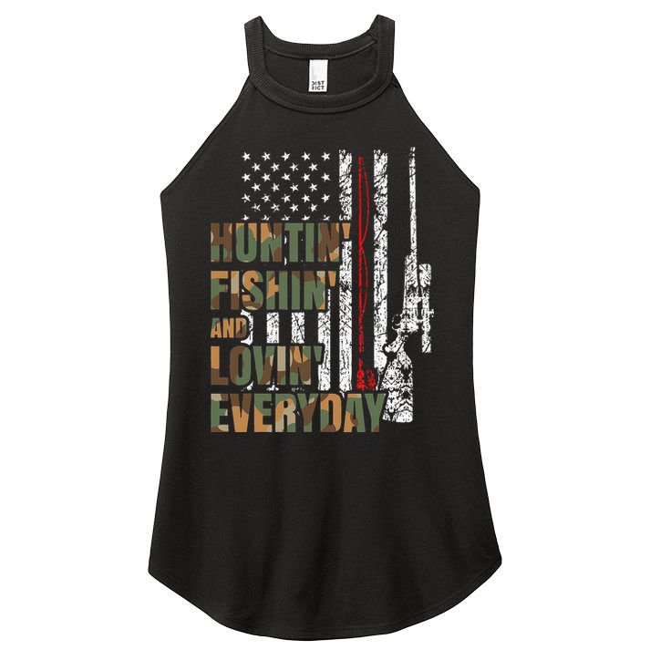 Hunting Fishing Loving Everyday American Deer Hunter Patriot Women's Perfect Tri Rocker Tank