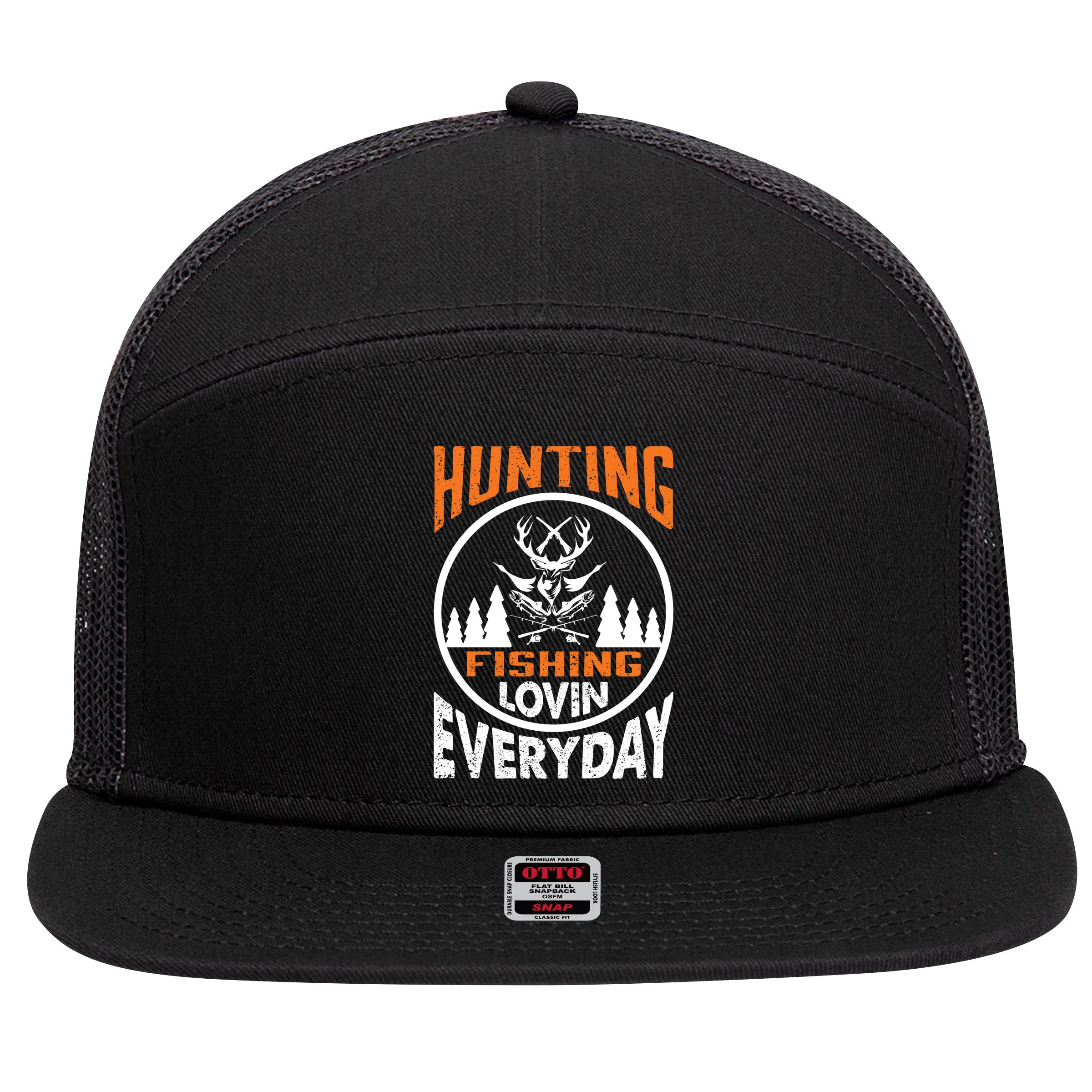 Hunting Fishing Lovin Everyday 7 Panel Mesh Trucker Snapback Hat