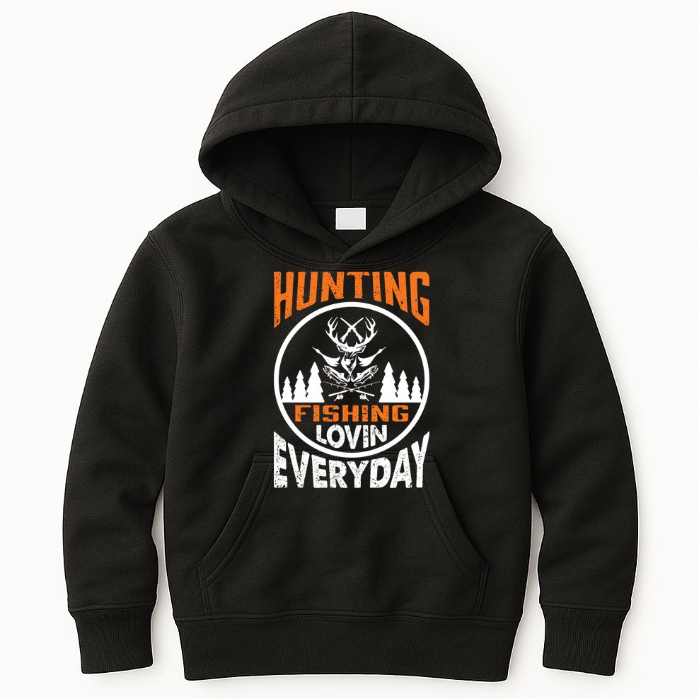 Hunting Fishing Lovin Everyday Kids Hoodie