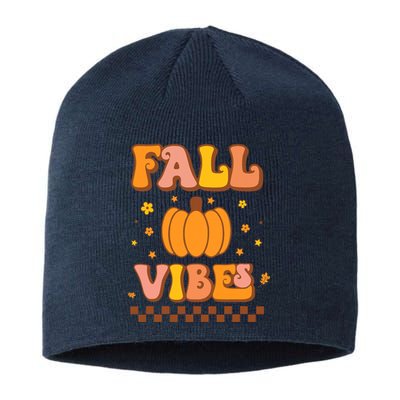 Hello Fall Leaves Autumn Vibes   Sustainable Beanie