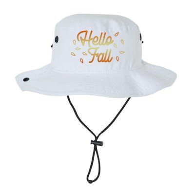 Hello Fall Leaves Typographic Gift Legacy Cool Fit Booney Bucket Hat