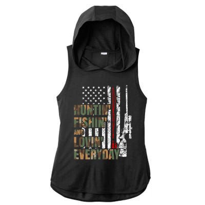 Hunting Fishing Loving Everyday Funny Gift Ladies PosiCharge Tri-Blend Wicking Draft Hoodie Tank