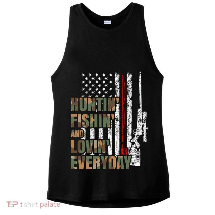 Hunting Fishing Loving Everyday Funny Gift Ladies PosiCharge Tri-Blend Wicking Tank