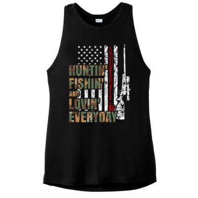 Hunting Fishing Loving Everyday Funny Gift Ladies PosiCharge Tri-Blend Wicking Tank