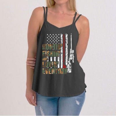 Hunting Fishing Loving Everyday Funny Gift Women's Strappy Tank