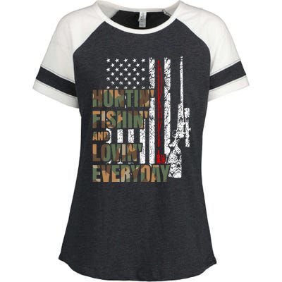 Hunting Fishing Loving Everyday Funny Gift Enza Ladies Jersey Colorblock Tee