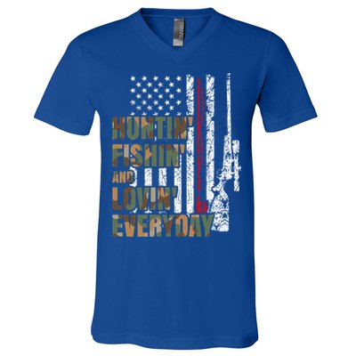 Hunting Fishing Loving Everyday Funny Gift V-Neck T-Shirt
