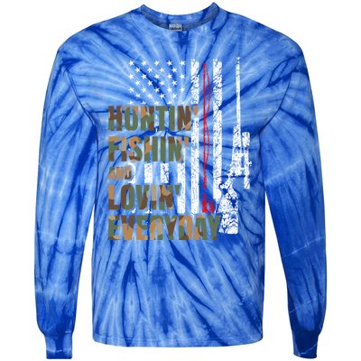 Hunting Fishing Loving Everyday Funny Gift Tie-Dye Long Sleeve Shirt