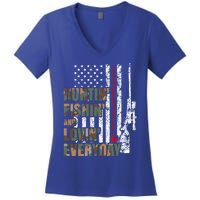 Hunting Fishing Loving Everyday Funny Gift Women's V-Neck T-Shirt