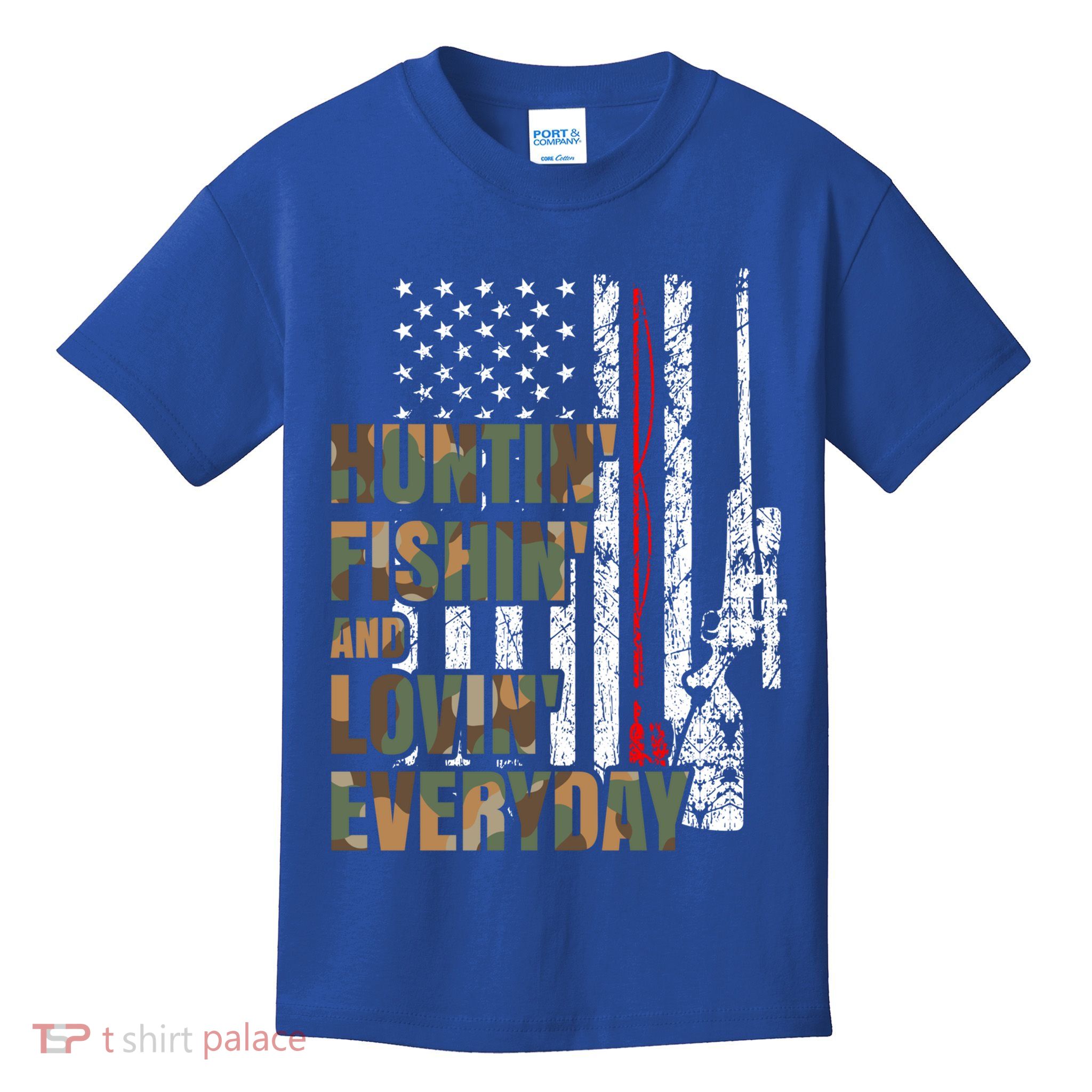 Hunting Fishing Loving Everyday Funny Gift Kids T-Shirt