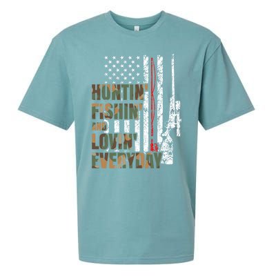 Hunting Fishing Loving Everyday Funny Gift Sueded Cloud Jersey T-Shirt