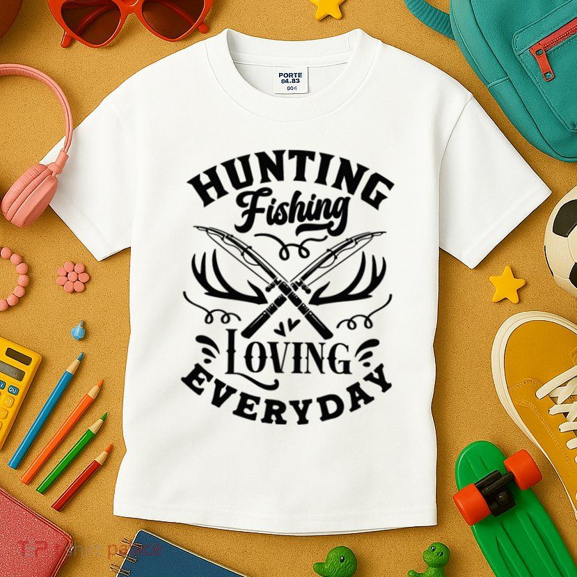Hunting Fishing Loving Everyday Kids T-Shirt