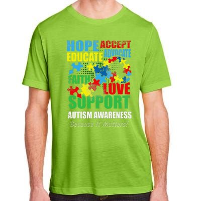 Hope Faith Love Ribbon Autism Awareness Women Adult ChromaSoft Performance T-Shirt