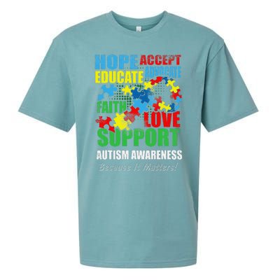 Hope Faith Love Ribbon Autism Awareness Women Sueded Cloud Jersey T-Shirt