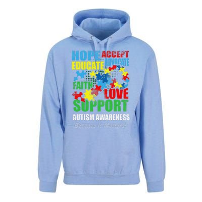 Hope Faith Love Ribbon Autism Awareness Women Unisex Surf Hoodie