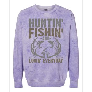 Hunting Fishing Loving Every Day Fathers Day Camo Colorblast Crewneck Sweatshirt