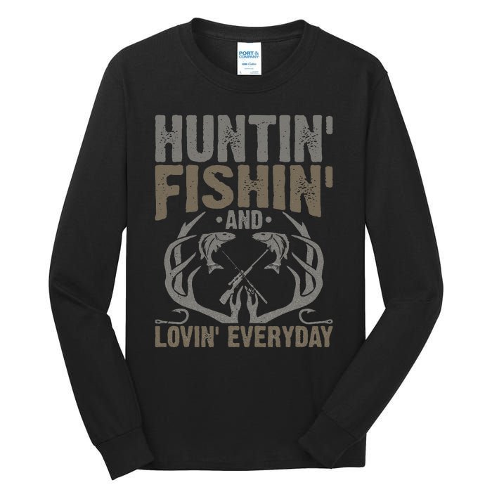 Hunting Fishing Loving Every Day Fathers Day Camo Tall Long Sleeve T-Shirt