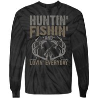 Hunting Fishing Loving Every Day Fathers Day Camo Tie-Dye Long Sleeve Shirt