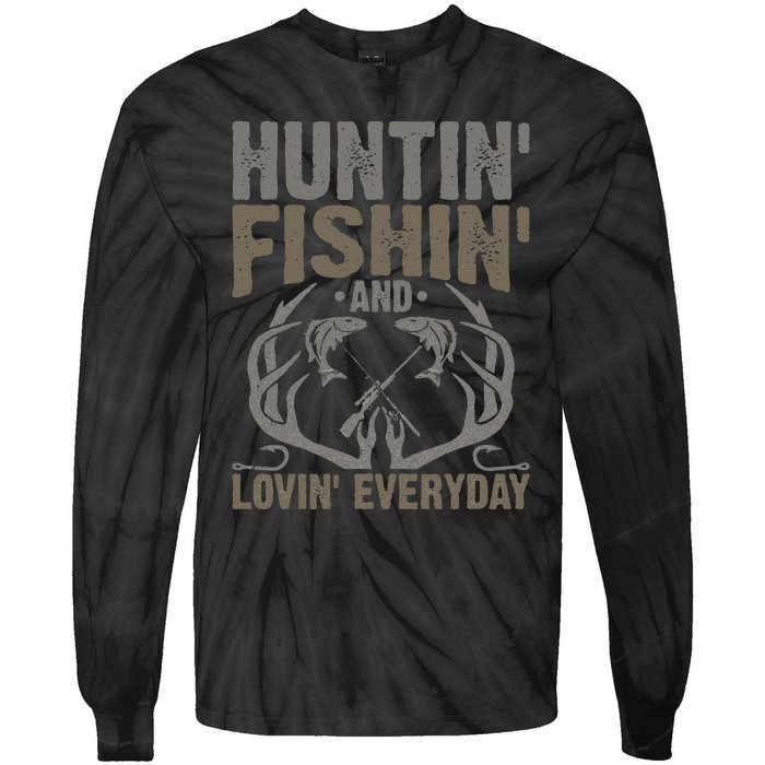 Hunting Fishing Loving Every Day Fathers Day Camo Tie-Dye Long Sleeve Shirt