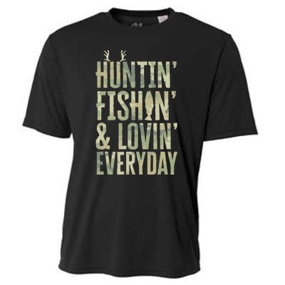 Hunting Fishing Loving Every Day Fathers Day Camo Cooling Performance Crew T-Shirt