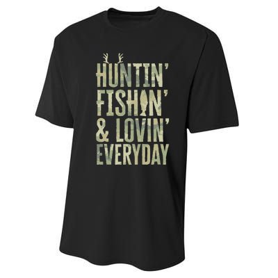 Hunting Fishing Loving Every Day Fathers Day Camo Performance Sprint T-Shirt