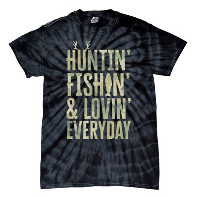 Hunting Fishing Loving Every Day Fathers Day Camo Tie-Dye T-Shirt