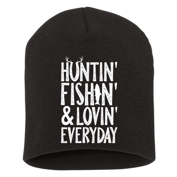 Hunting Fishing Loving Everyday American Deer Hunter Vintage Short Acrylic Beanie