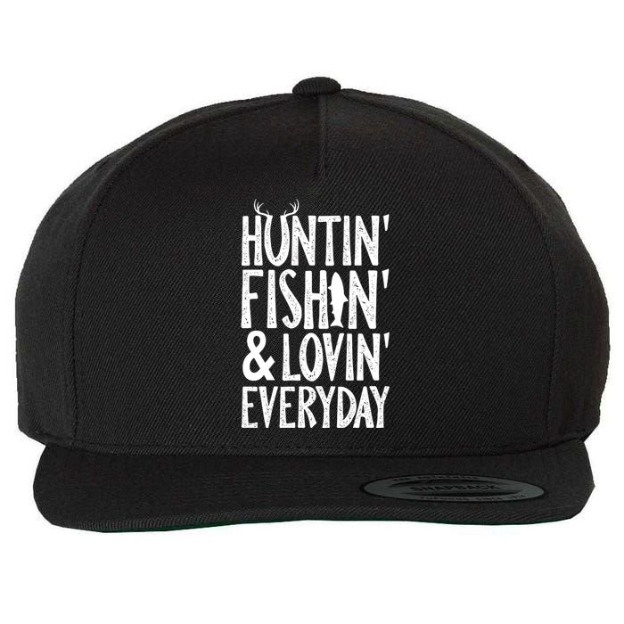 Hunting Fishing Loving Everyday American Deer Hunter Vintage Wool Snapback Cap