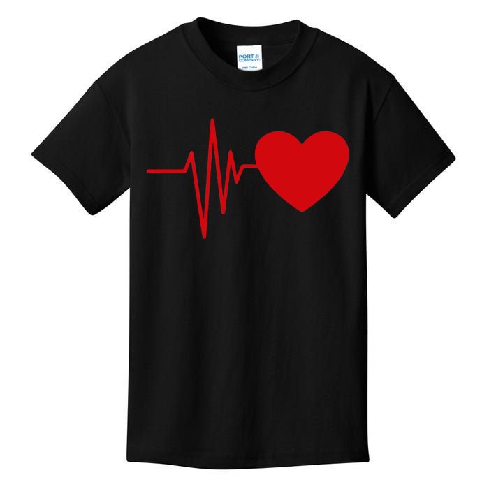 Heartbeat Funny Love Cute Red Heart Beat Valentine's Day Kids T-Shirt