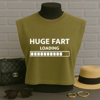Huge Fart Loading Garment-Dyed Women's Muscle Tee