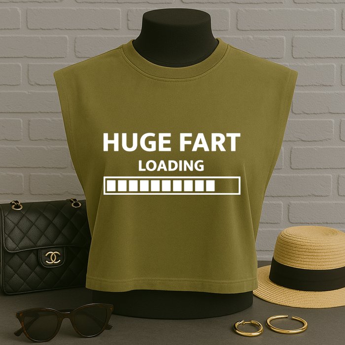 Huge Fart Loading Garment-Dyed Women's Muscle Tee
