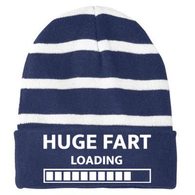 Huge Fart Loading Striped Beanie with Solid Band