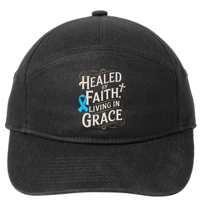Healed Faith Living Grace Prostate Cancer Awareness 7-Panel Snapback Hat